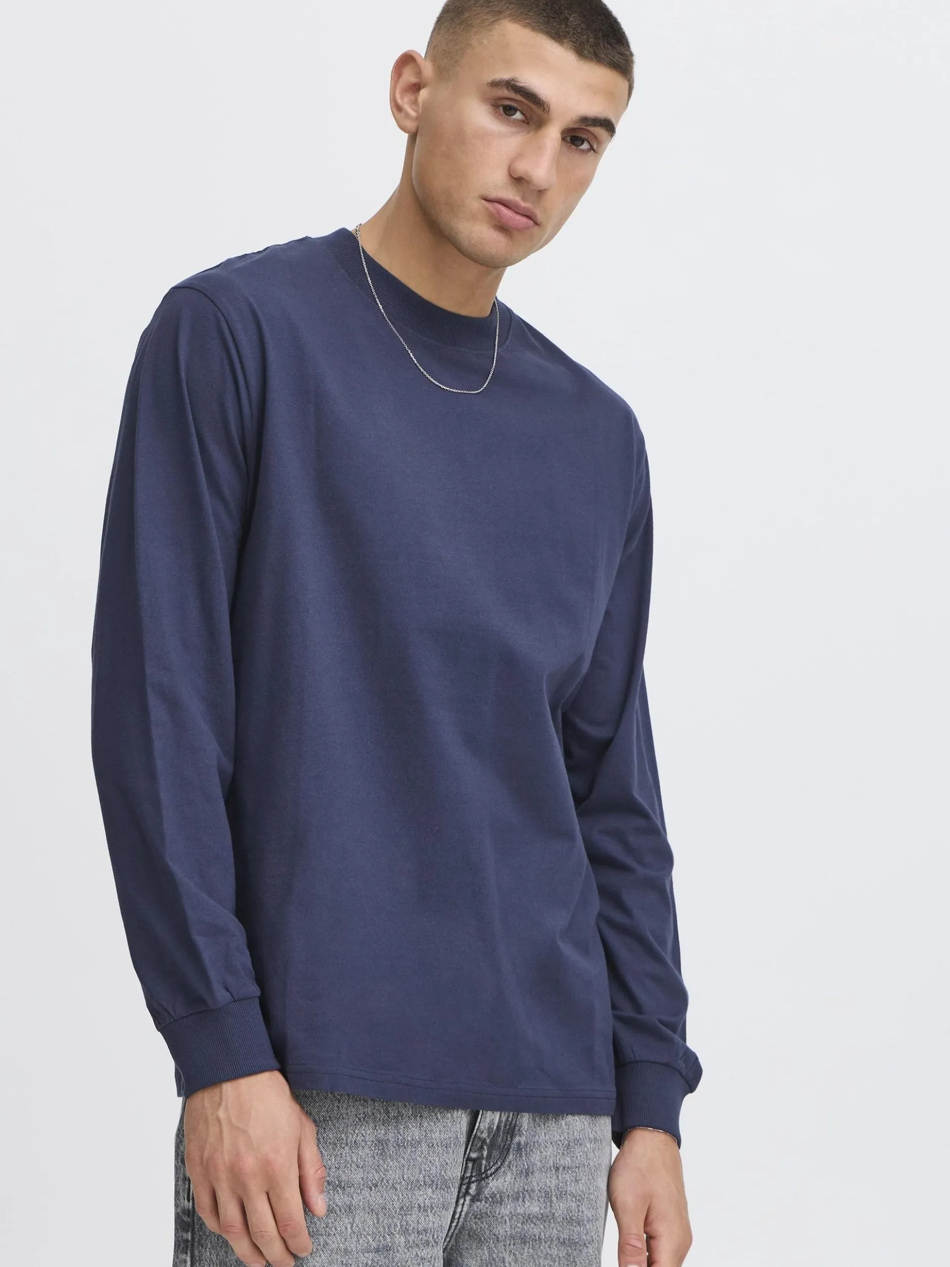 Solid Herren Langarmshirt - SDReynaldo in blau