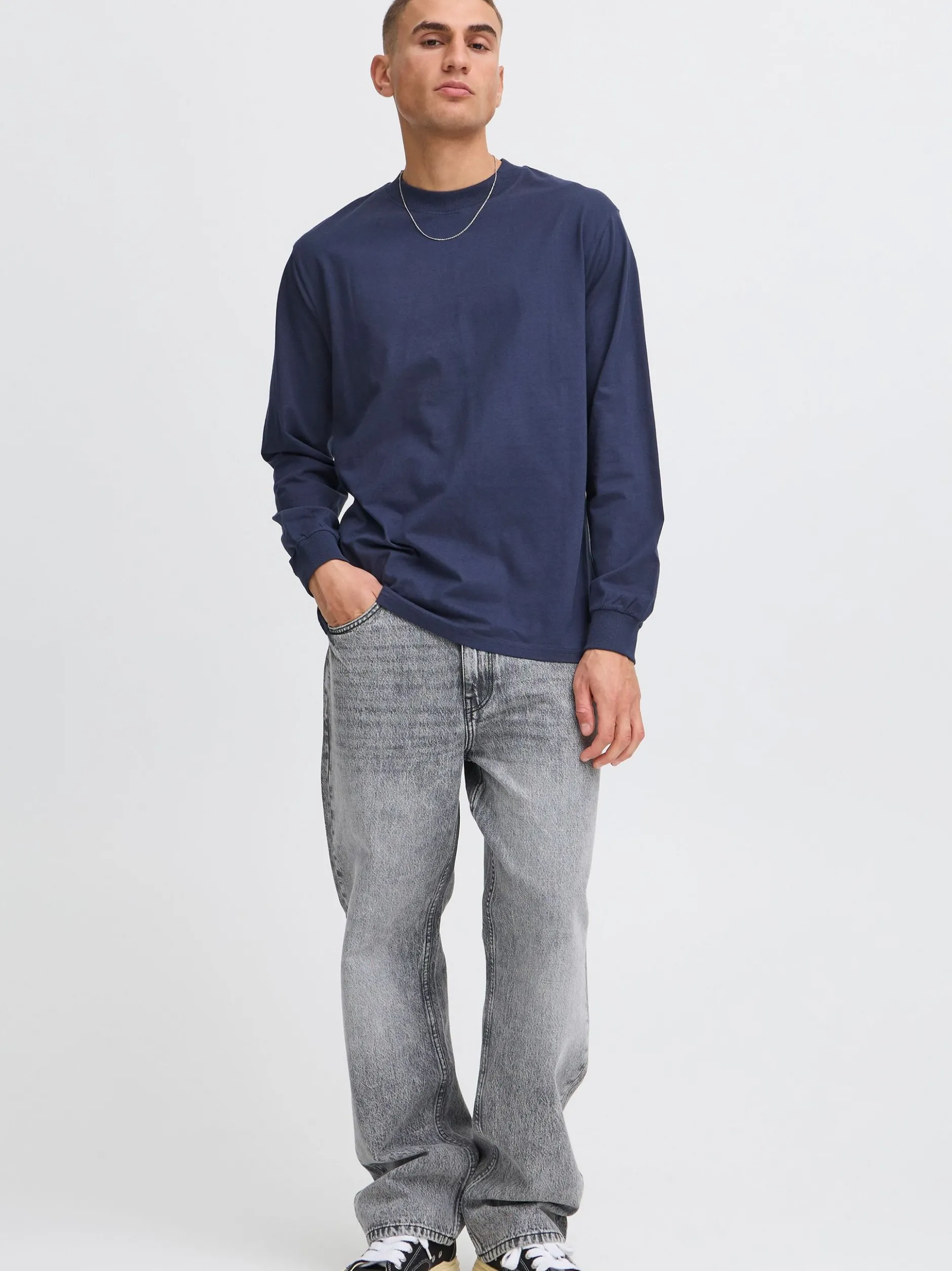 Solid Herren Langarmshirt - SDReynaldo in blau