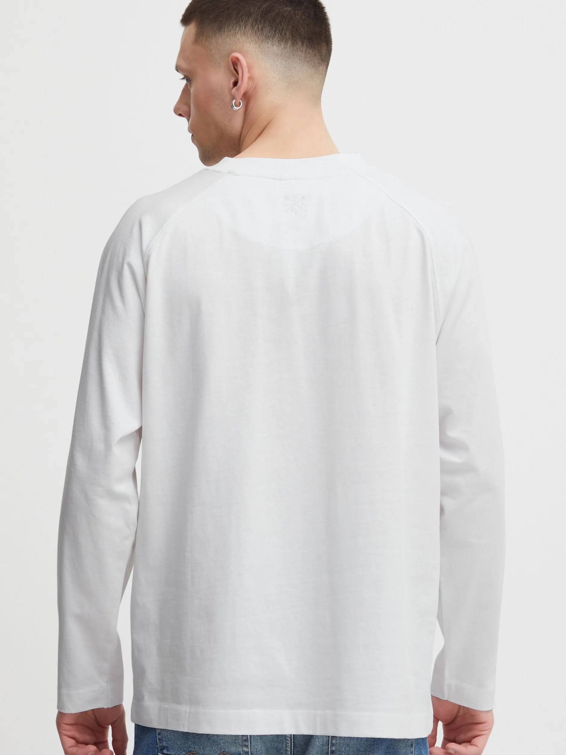 Solid Herren Langarmshirt - SDEyado in weiß