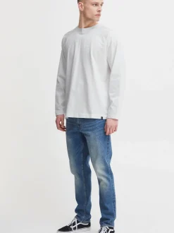 Solid Herren Langarmshirt - SDEyado in weiß