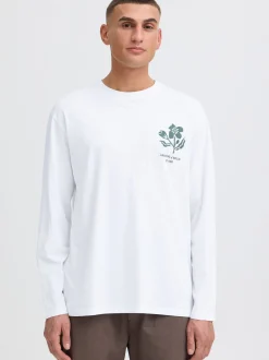 Solid Herren Langarmshirt - SDFulton ONeck in weiß