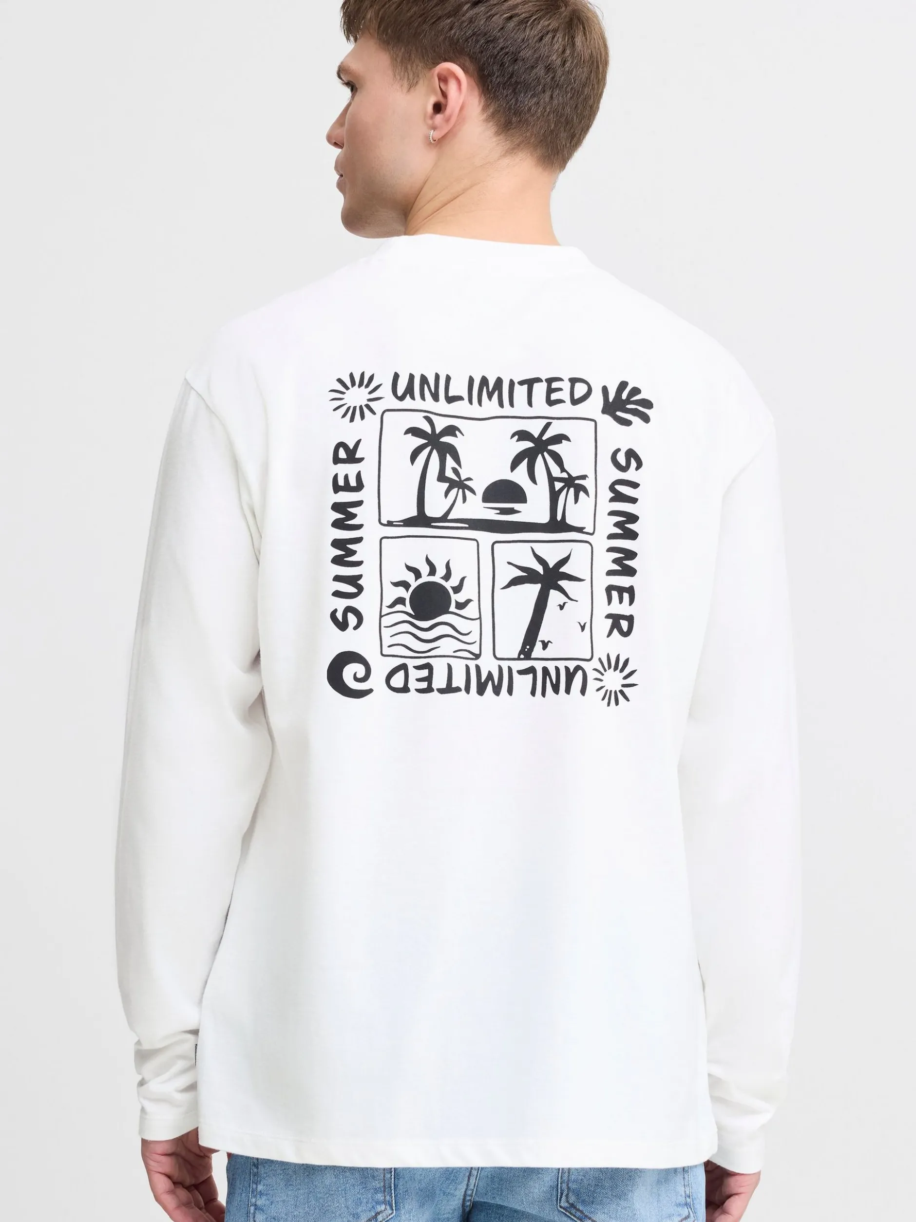 Solid Herren Langarmshirt - SDOdani in weiß