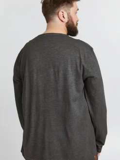 Solid Herren Langarmshirt - SDTimur Big & Tall in schwarz