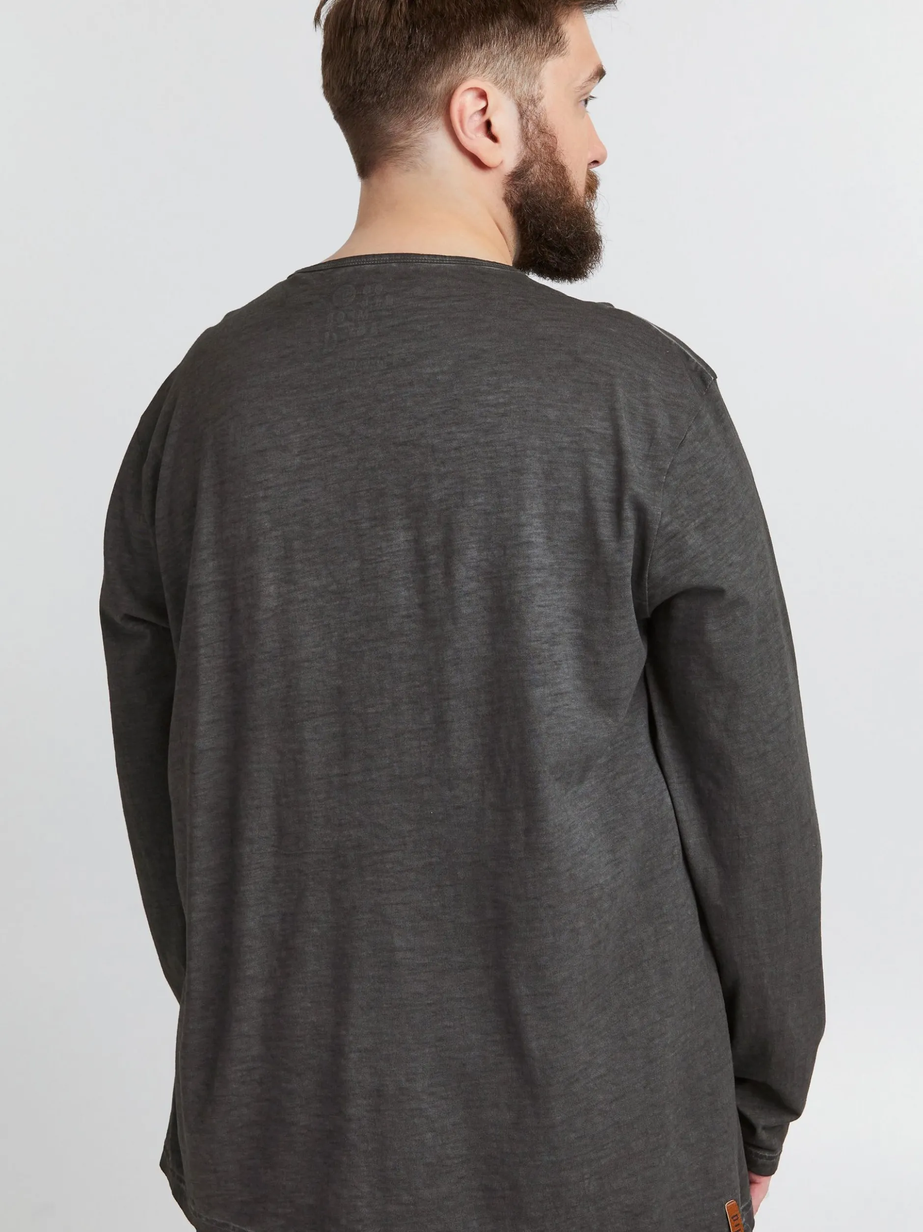Solid Herren Langarmshirt - SDTimur Big & Tall in schwarz