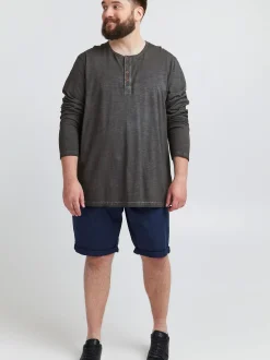 Solid Herren Langarmshirt - SDTimur Big & Tall in schwarz