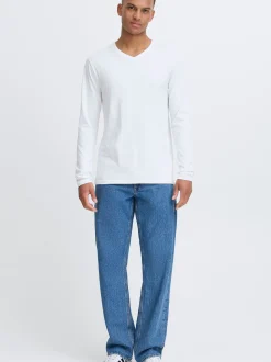 Solid Herren Langarmshirt - SDBeda in weiß