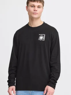 Solid Herren Langarmshirt - SDOdani in schwarz