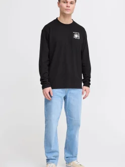 Solid Herren Langarmshirt - SDOdani in schwarz