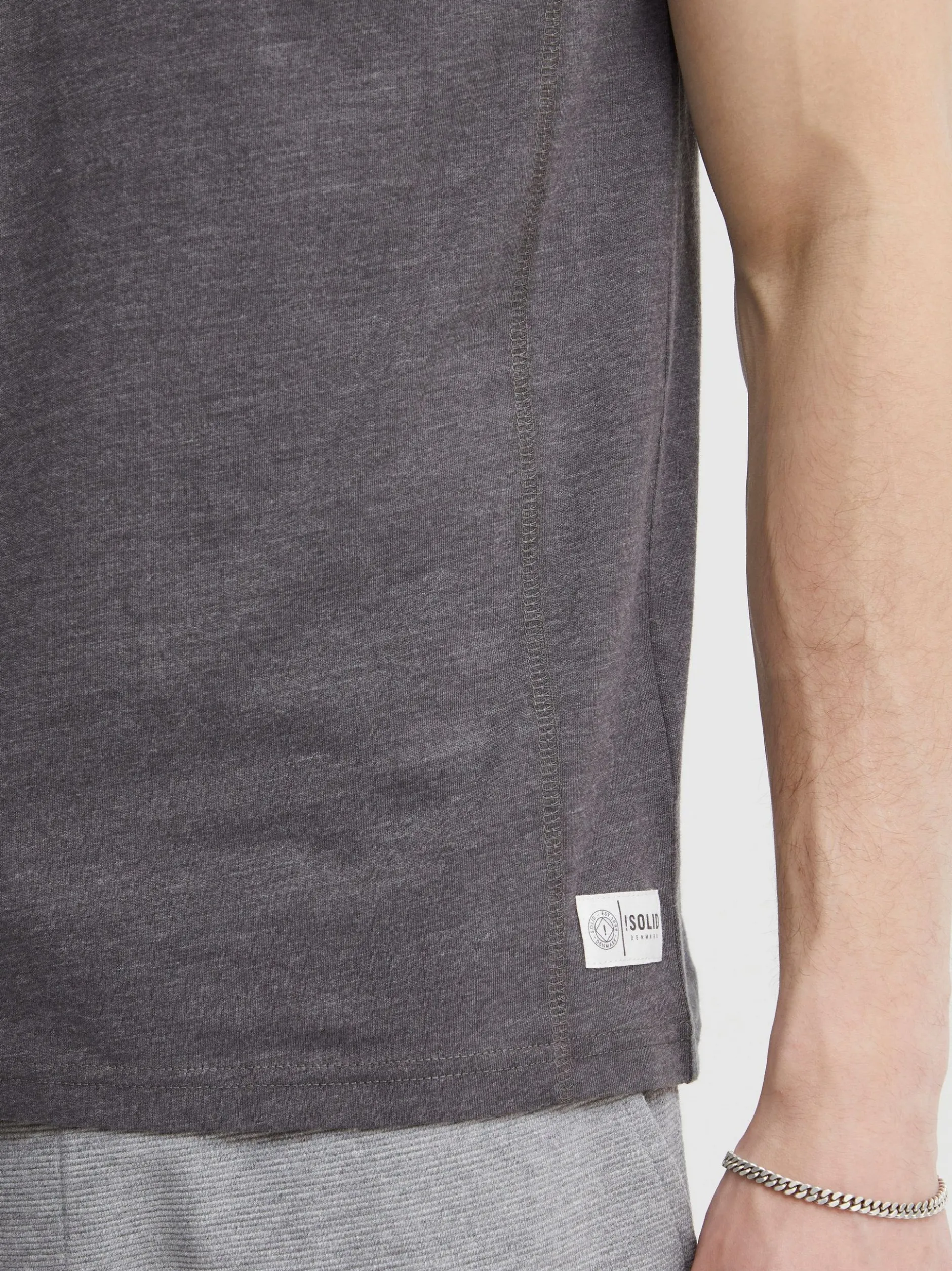 Solid Herren Layershirt - SDDorian in grau