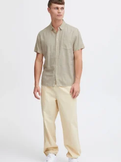 Solid Herren Leinenhemd - SDAllan in beige