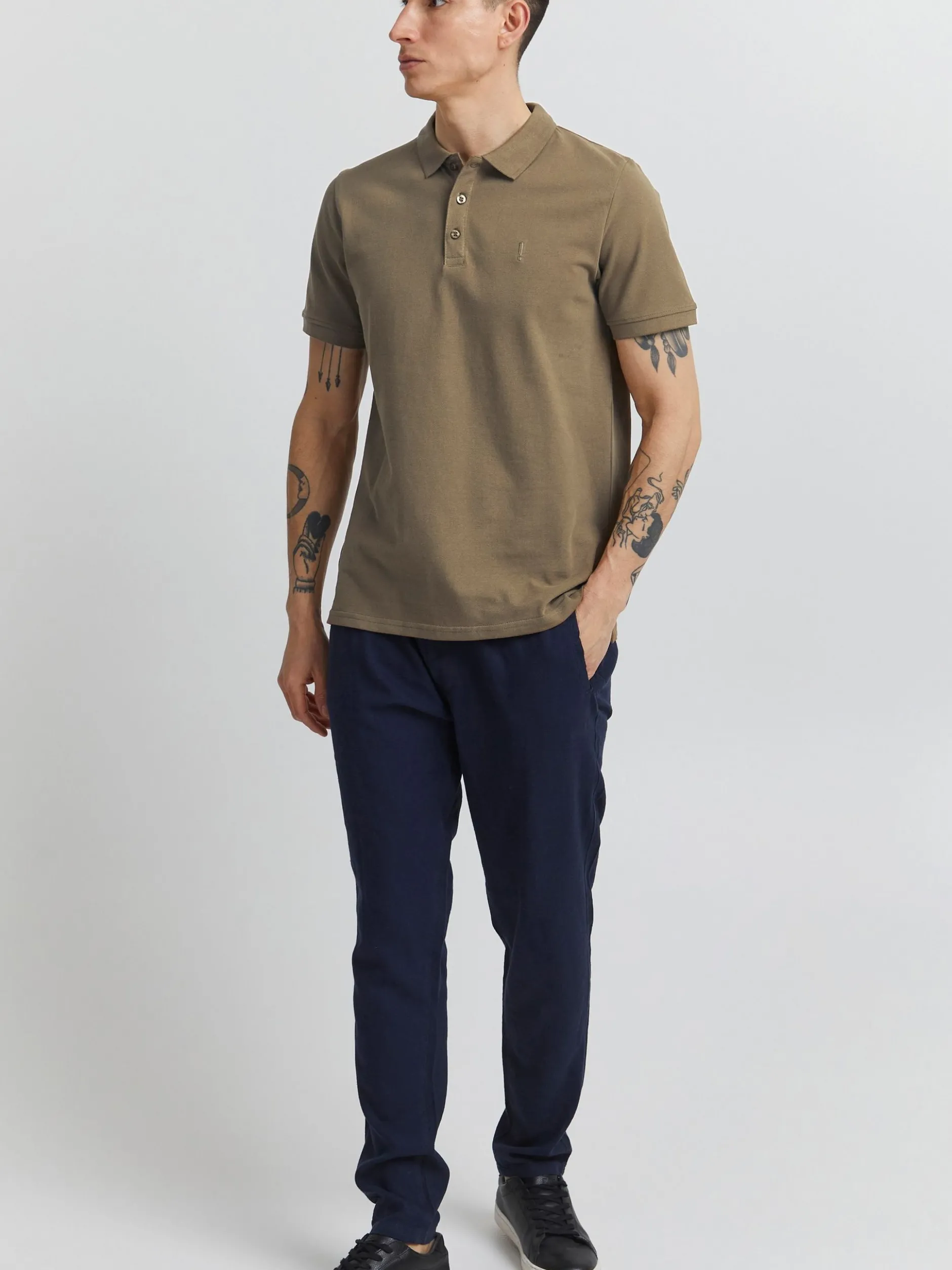 Solid Herren Poloshirt - SDAthen in braun