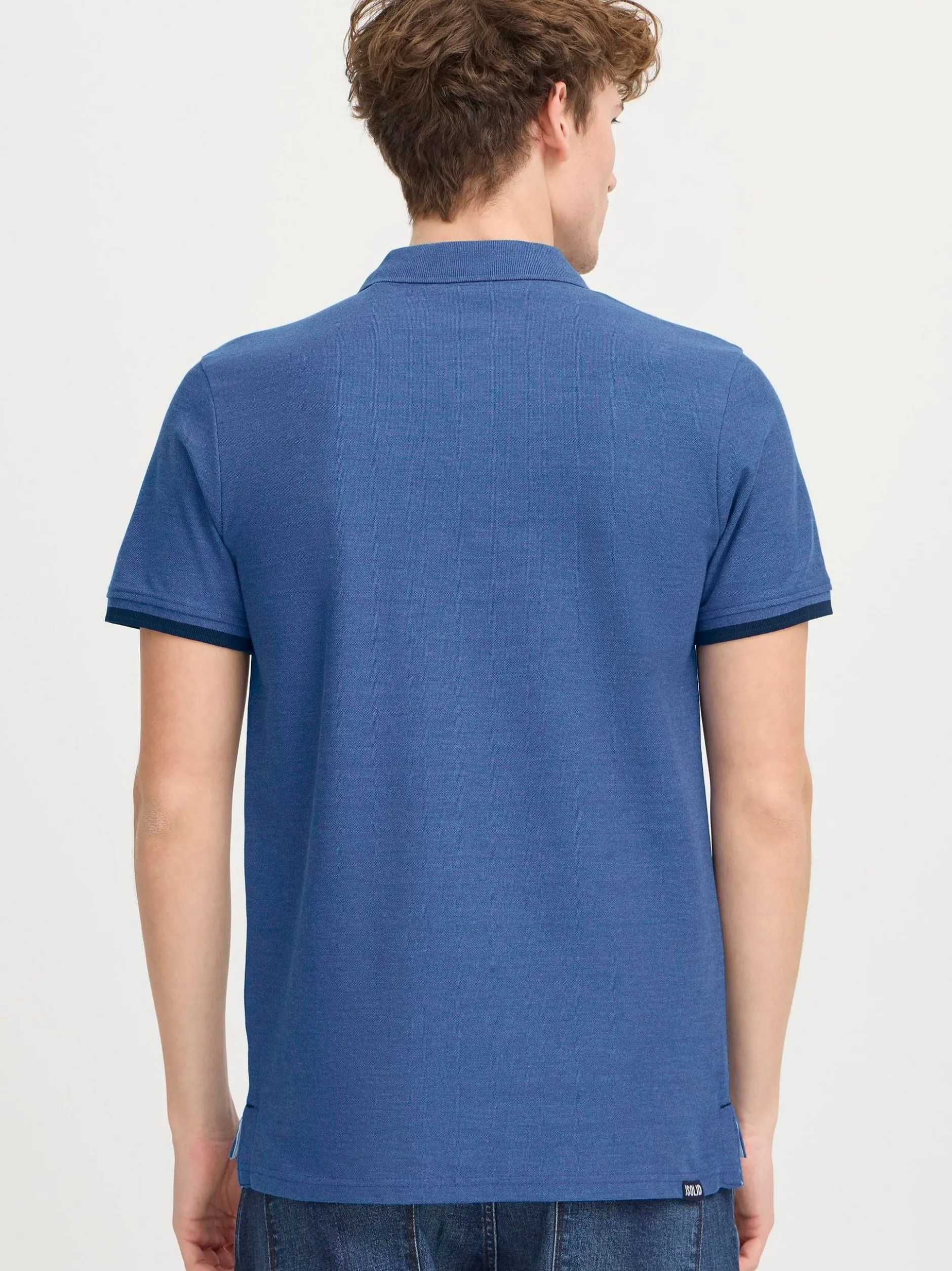 Solid Herren Poloshirt - SDBenjaminPolo in blau