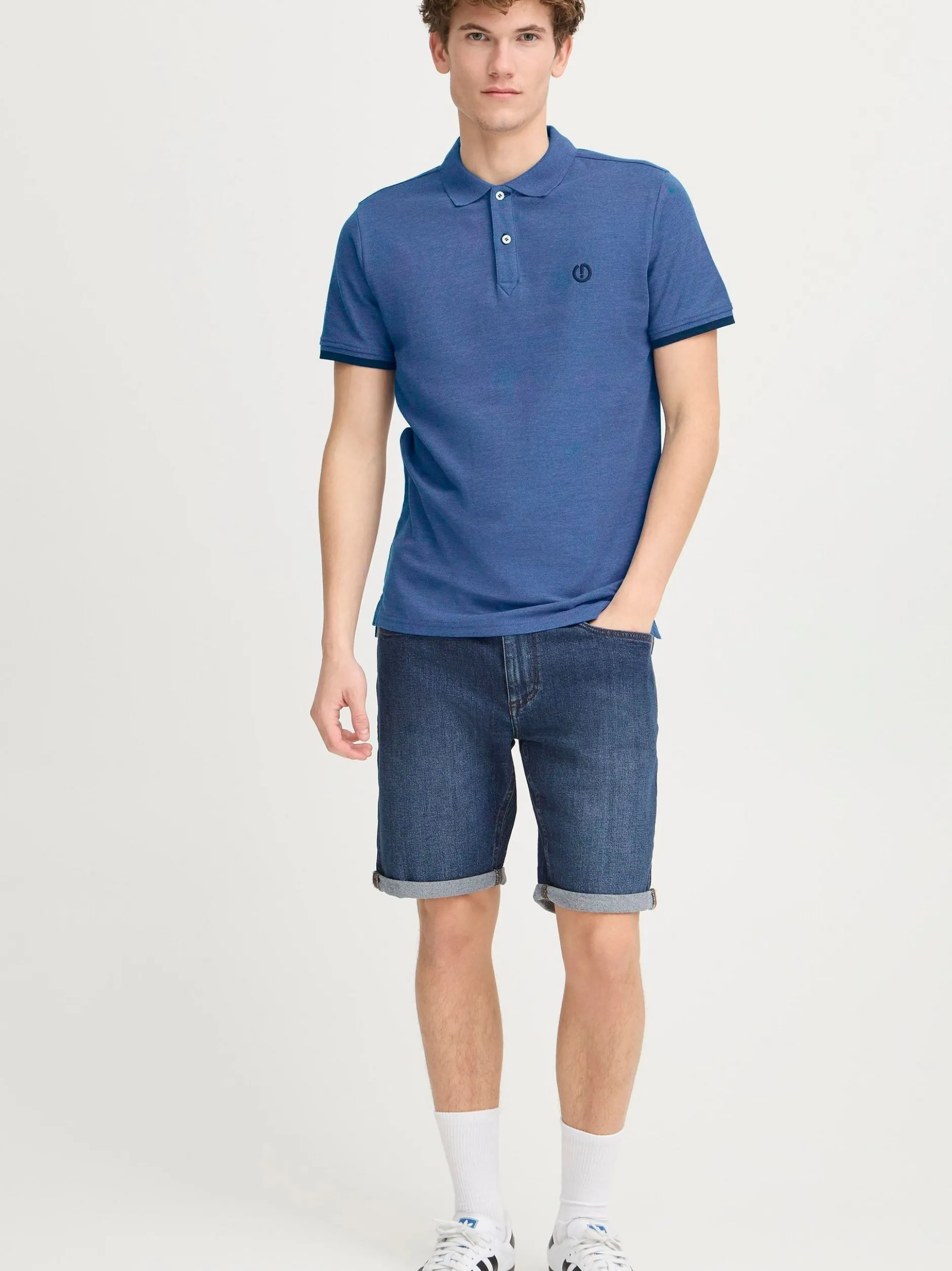 Solid Herren Poloshirt - SDBenjaminPolo in blau