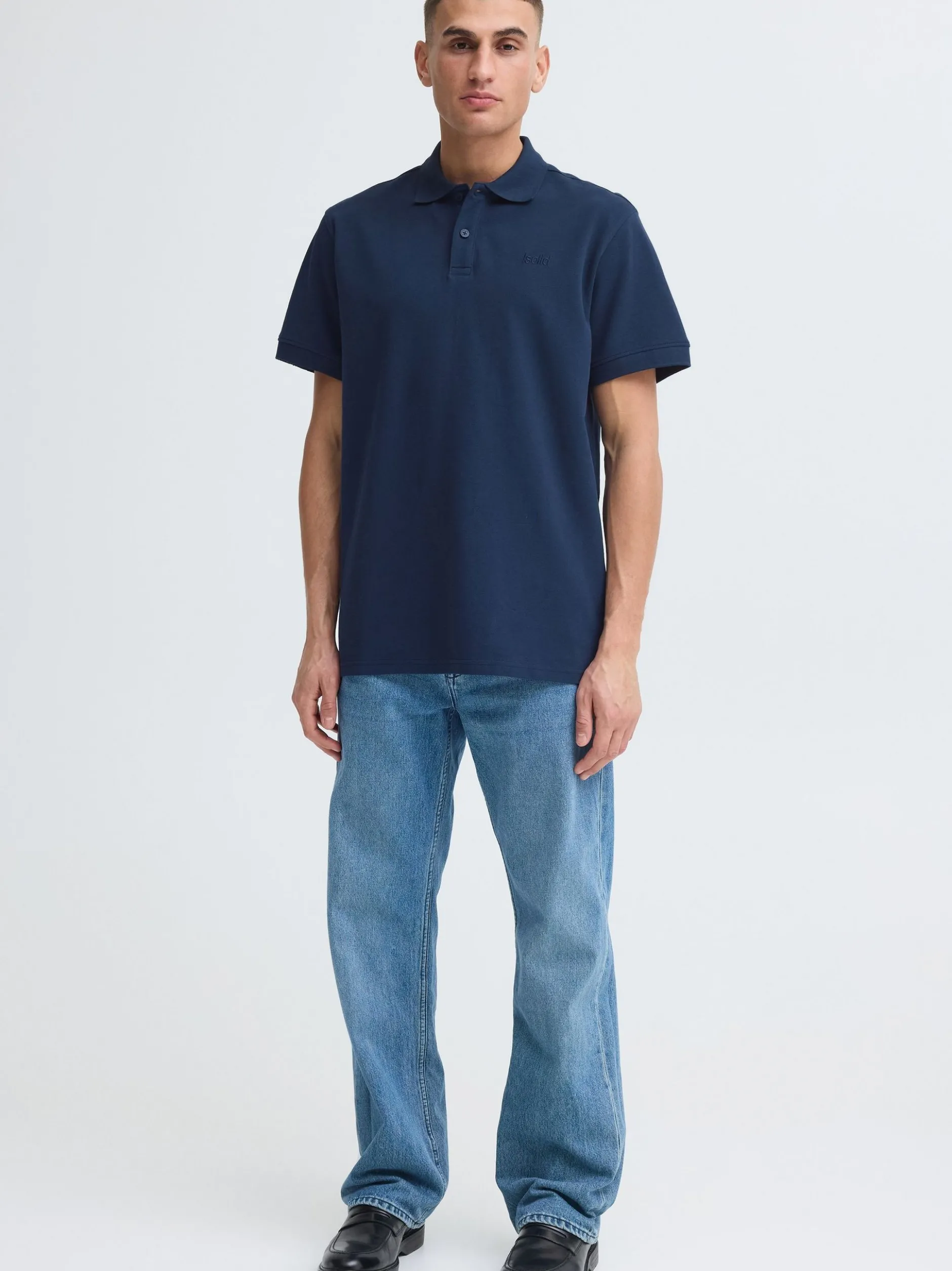 Solid Herren Poloshirt - SDBetova in blau