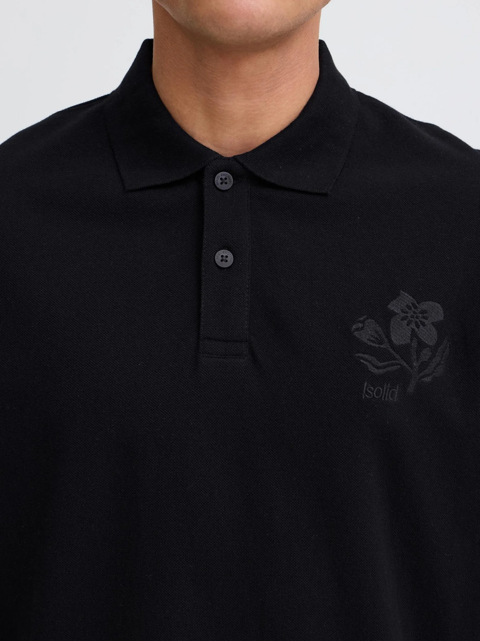 Solid Herren Poloshirt - SDBetova Casual Fit in schwarz