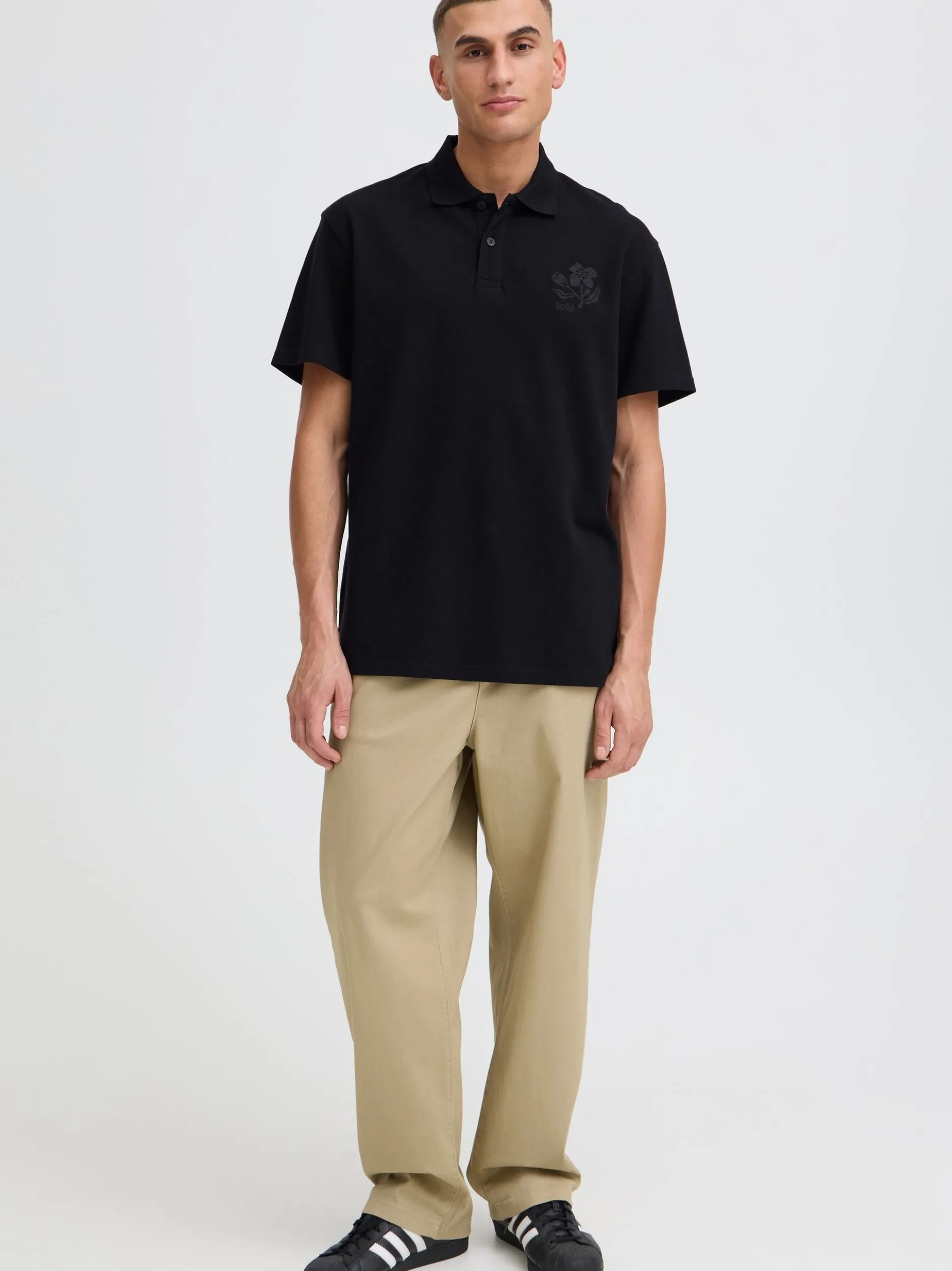 Solid Herren Poloshirt - SDBetova Casual Fit in schwarz