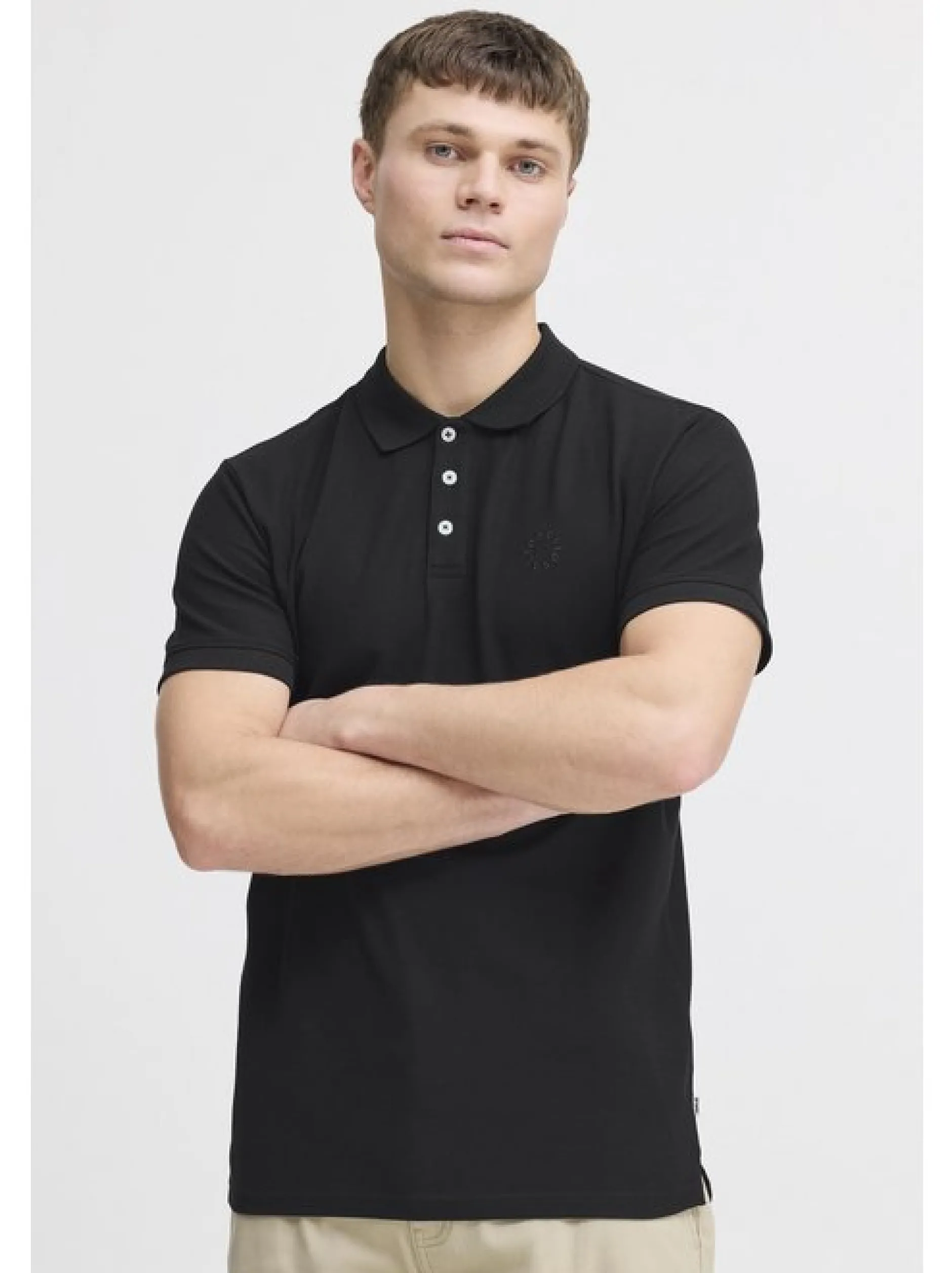 Solid Herren Poloshirt - SDHattim in schwarz weiß