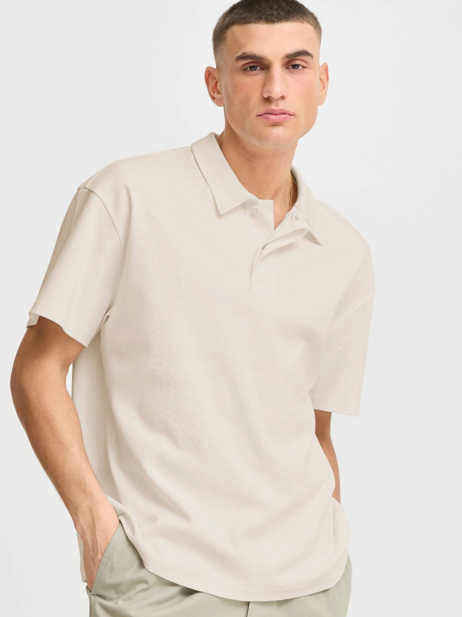 Solid Herren Poloshirt - SDOswald in beige
