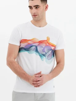 Solid Herren Print-Shirt - SDPedro in weiß