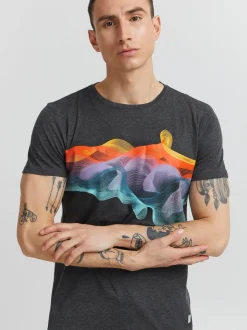 Solid Herren Print-Shirt - SDPedro in grau