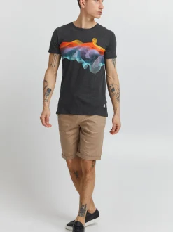 Solid Herren Print-Shirt - SDPedro in grau