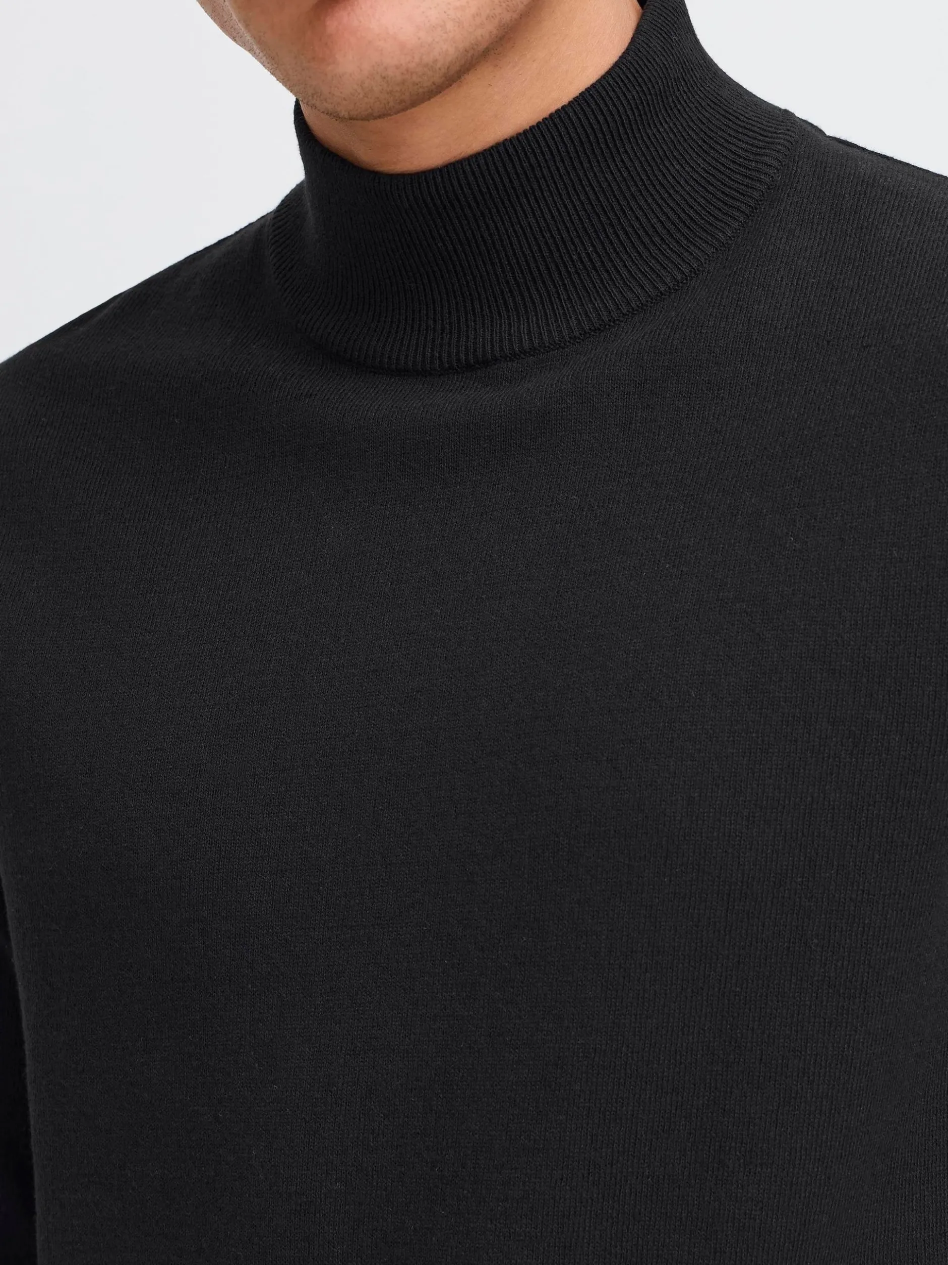 Solid Herren Rollkragenpullover - SDAkalmo in schwarz