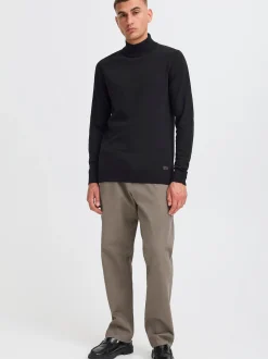 Solid Herren Rollkragenpullover - SDAkalmo in schwarz
