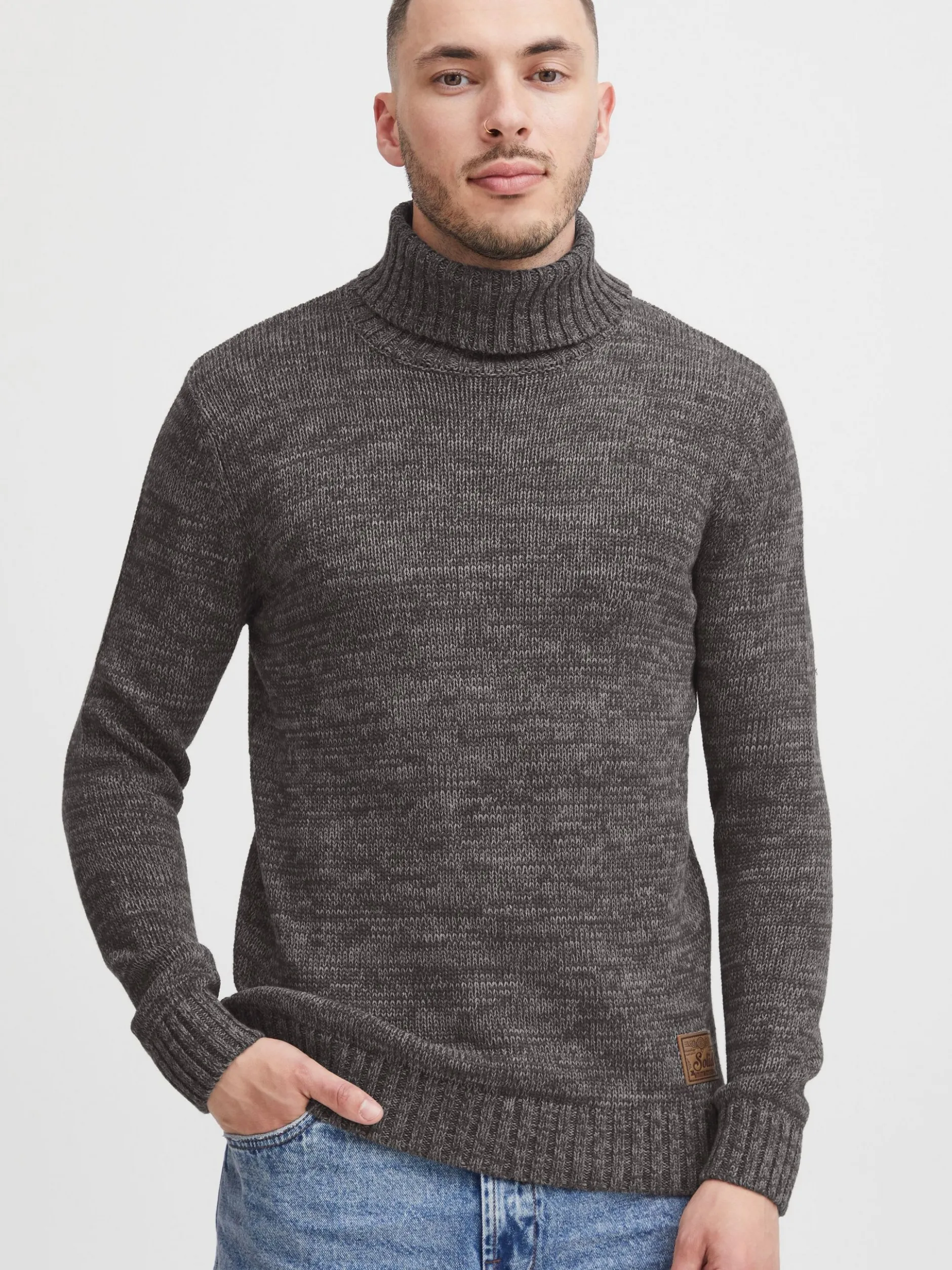 Solid Herren Rollkragenpullover - SDPhilaremo in grau