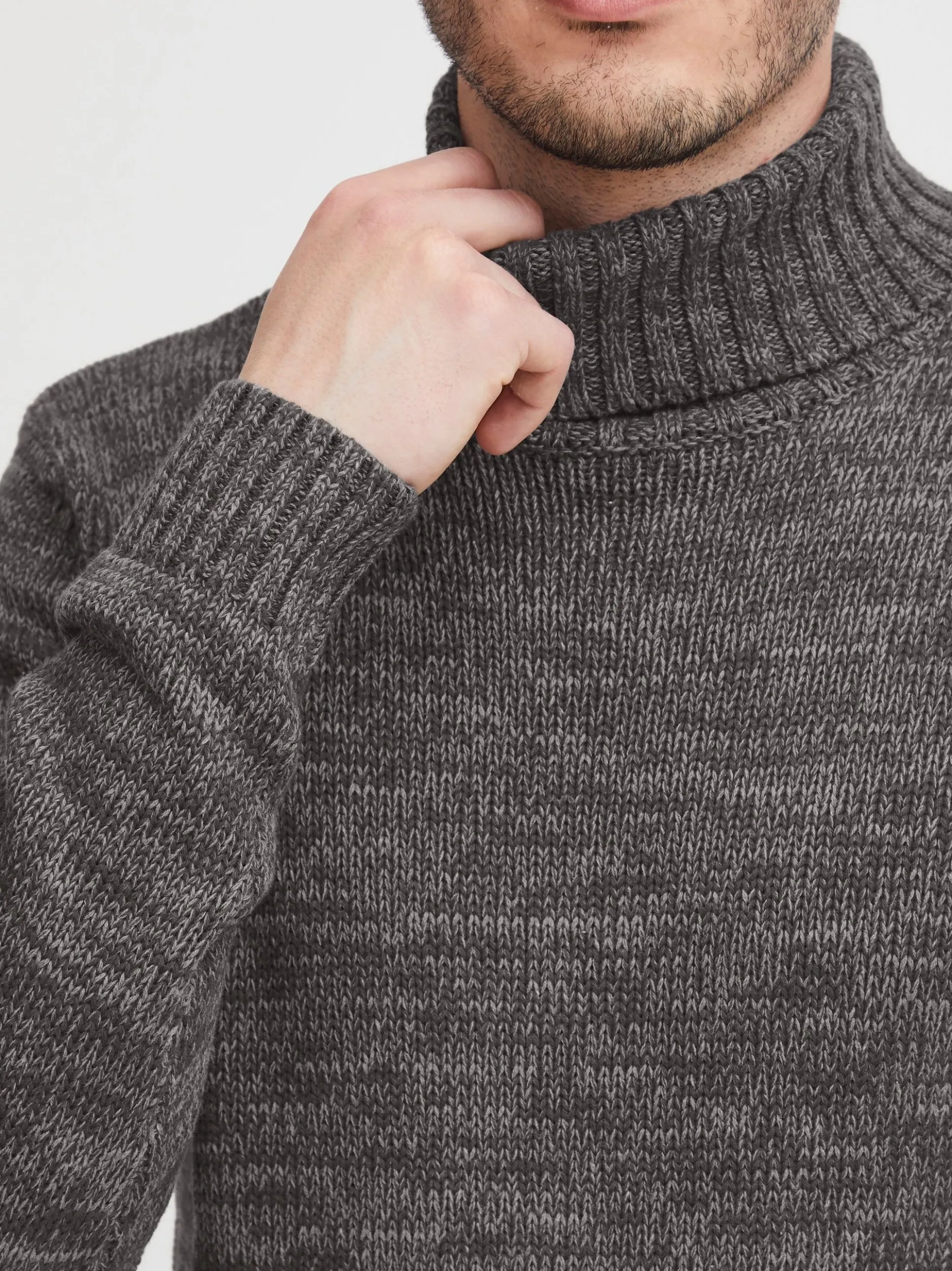 Solid Herren Rollkragenpullover - SDPhilaremo in grau