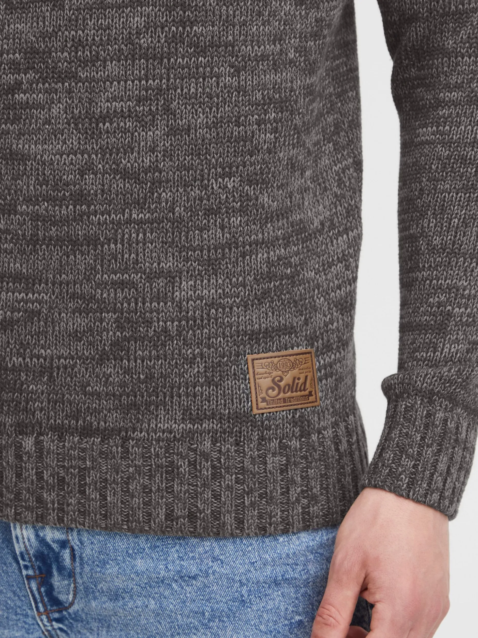 Solid Herren Rollkragenpullover - SDPhilaremo in grau