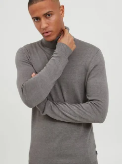 Solid Herren Rollkragenpullover - SDKnit in grau