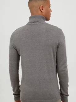 Solid Herren Rollkragenpullover - SDKnit in grau