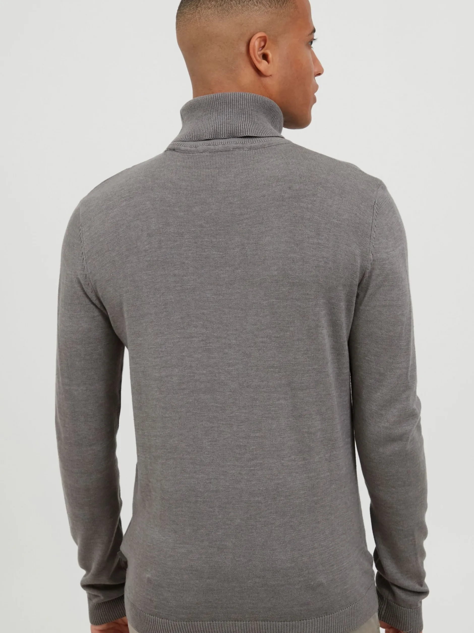 Solid Herren Rollkragenpullover - SDKnit in grau