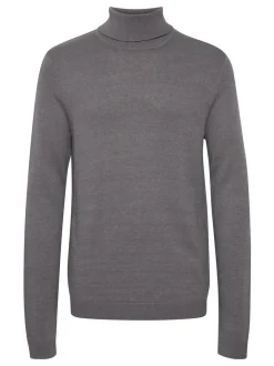 Solid Herren Rollkragenpullover - SDKnit in grau