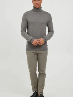 Solid Herren Rollkragenpullover - SDKnit in grau