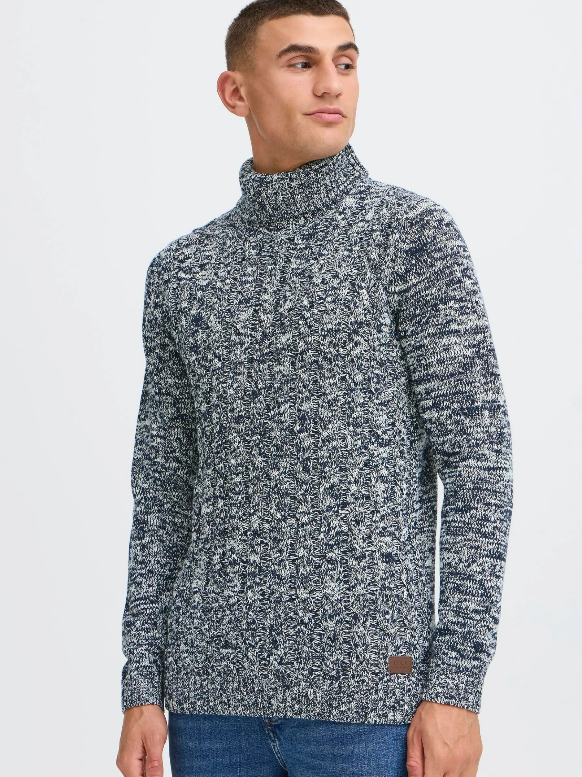Solid Herren Rollkragenpullover - SDRino in blau