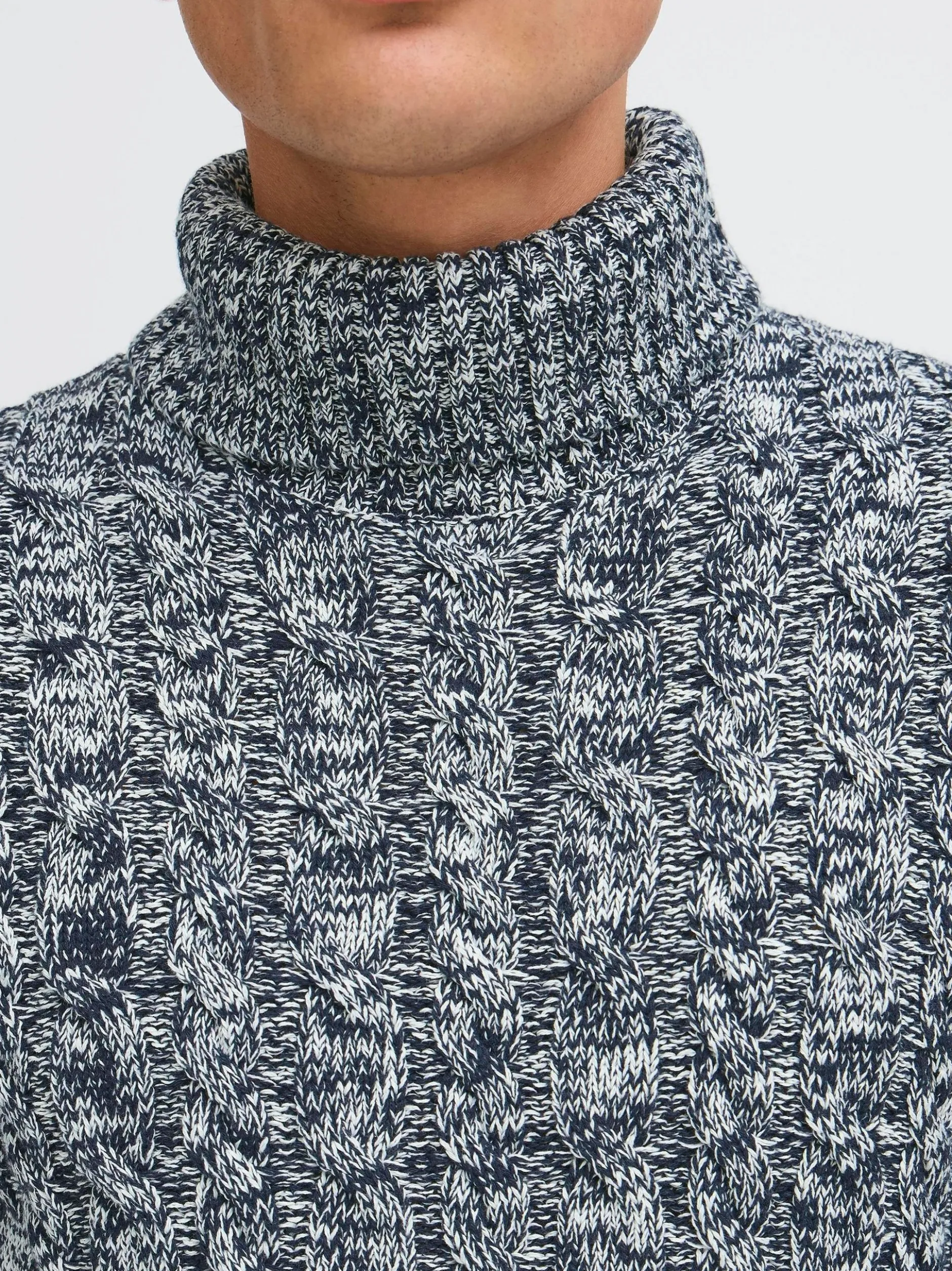 Solid Herren Rollkragenpullover - SDRino in blau