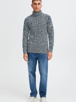 Solid Herren Rollkragenpullover - SDRino in blau