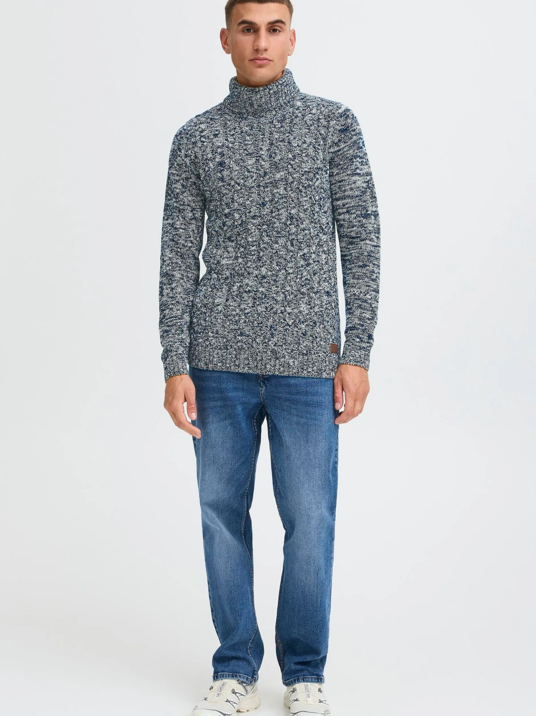 Solid Herren Rollkragenpullover - SDRino in blau