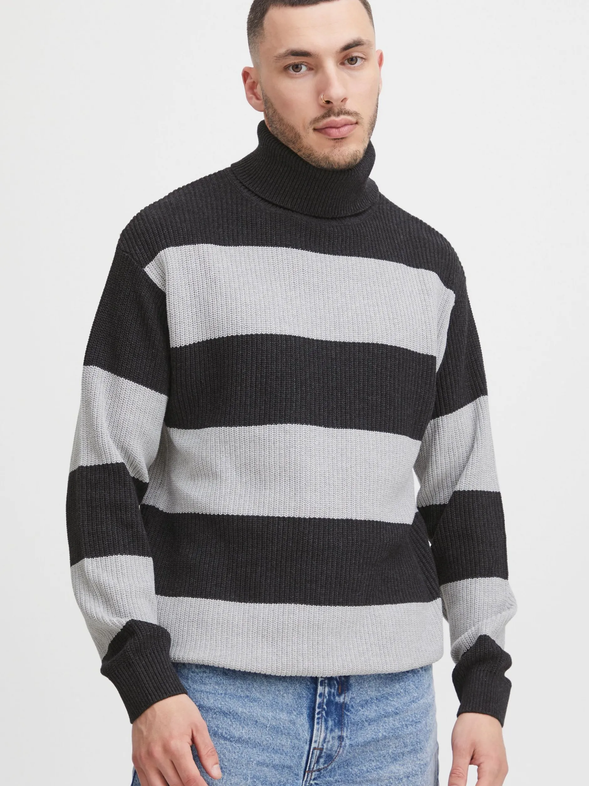 Solid Herren Rollkragenpullover - SDSerge in grau