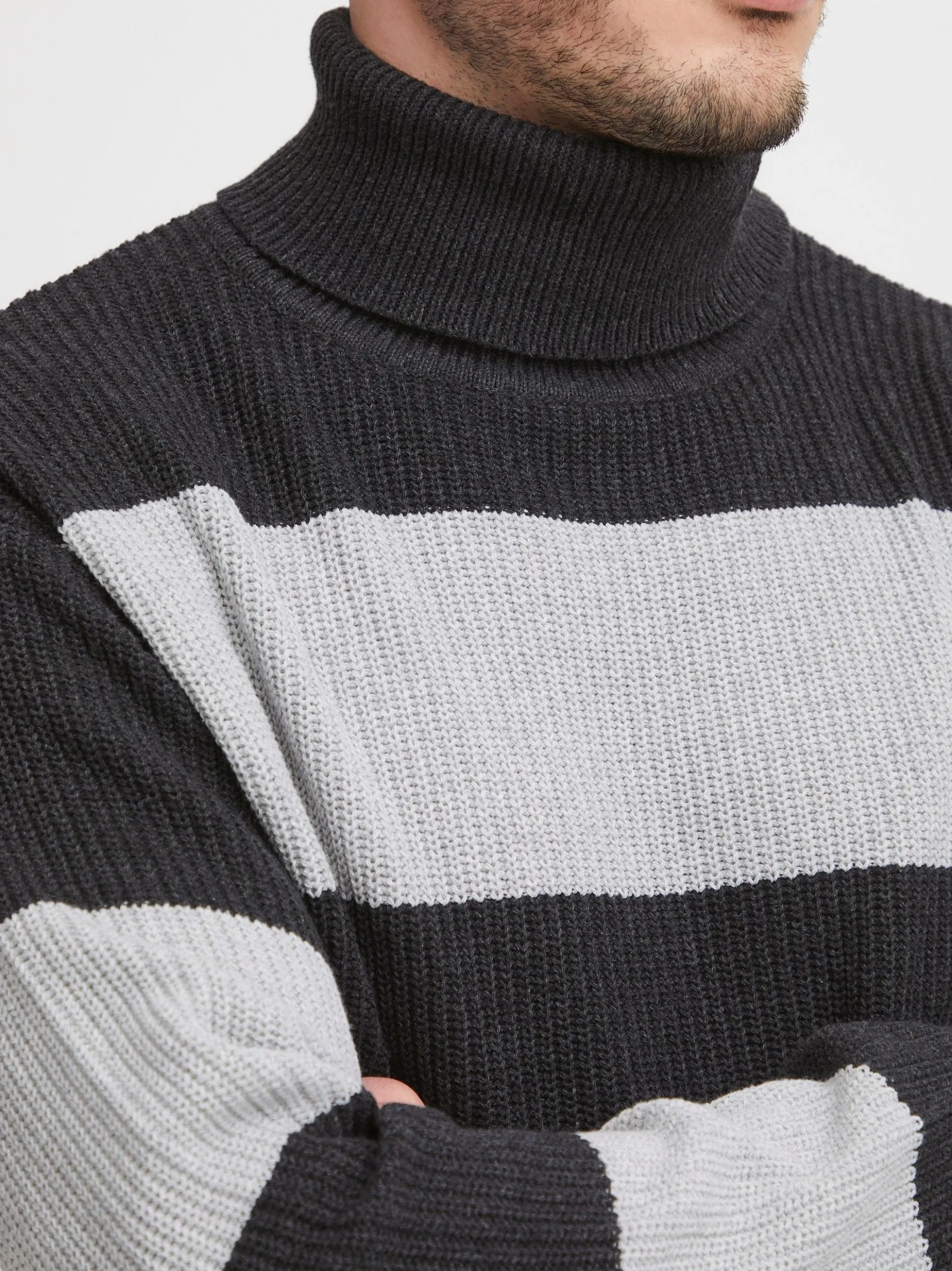 Solid Herren Rollkragenpullover - SDSerge in grau