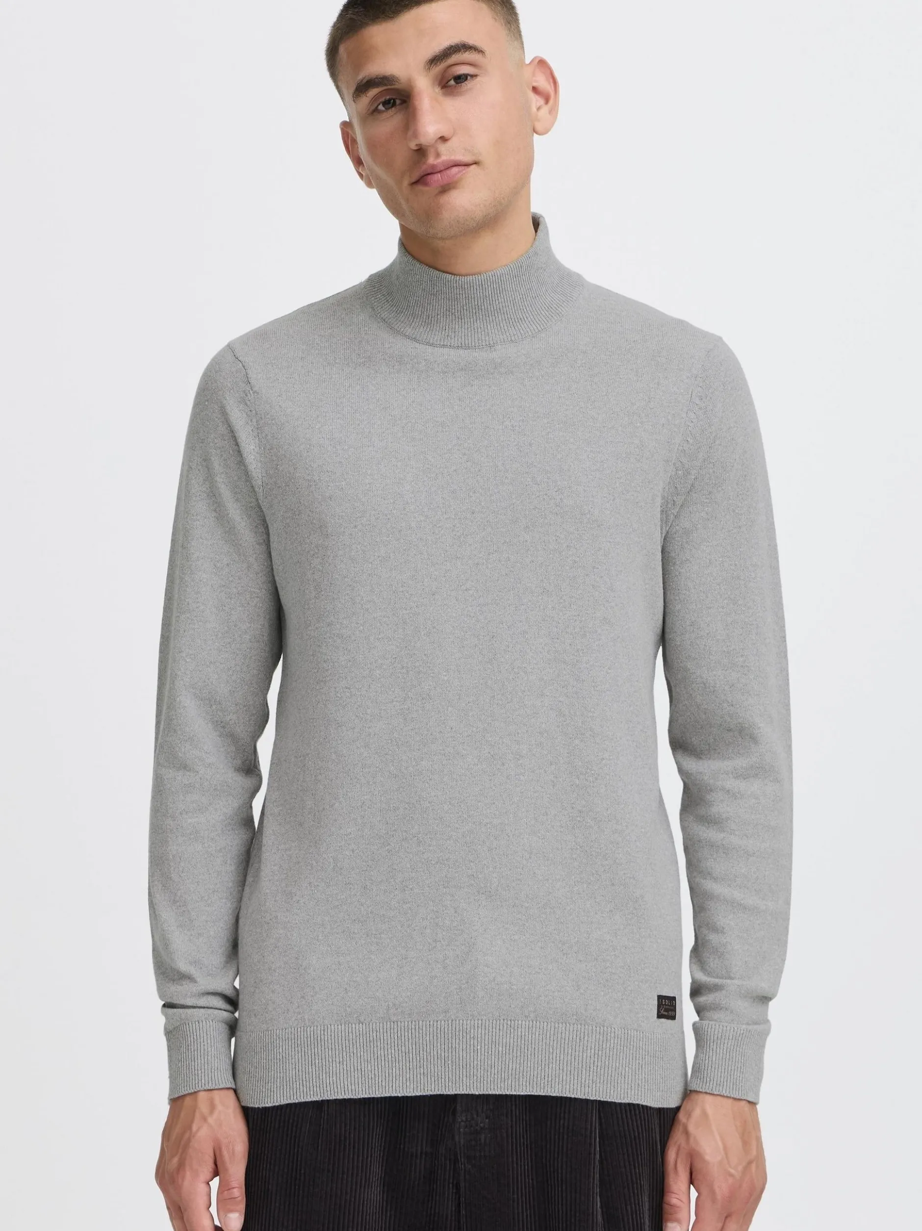 Solid Herren Rollkragenpullover - SDAkalmo in grau