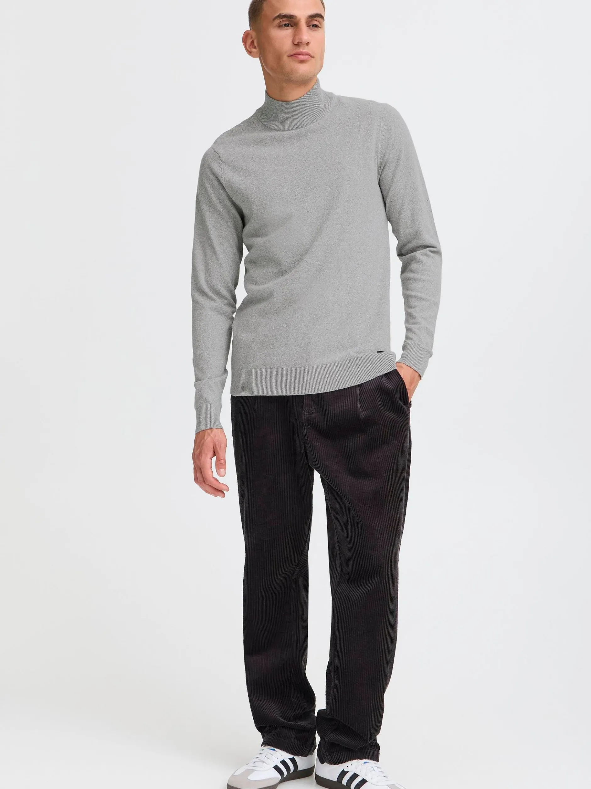 Solid Herren Rollkragenpullover - SDAkalmo in grau