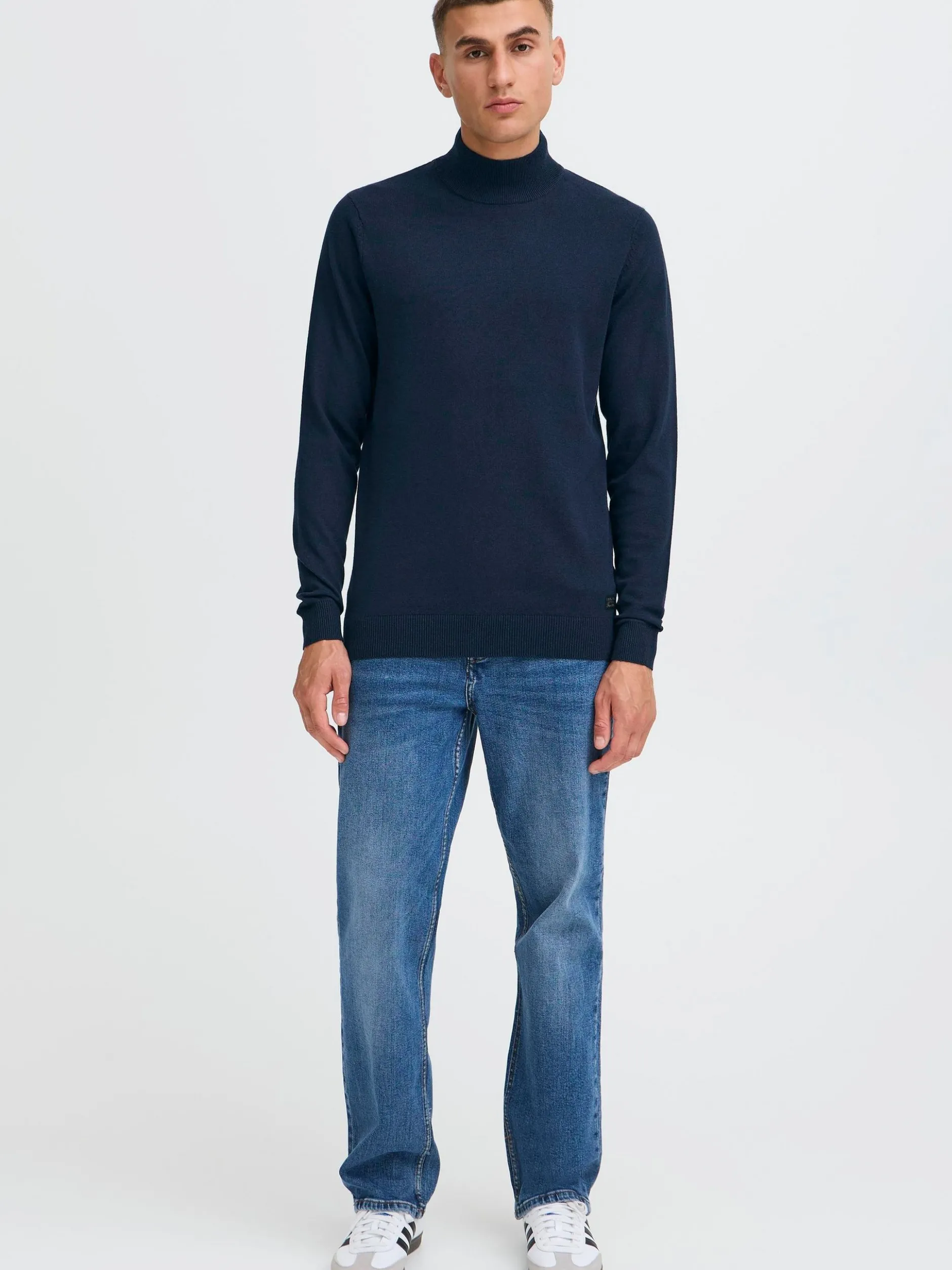 Solid Herren Rollkragenpullover - SDAkalmo in blau