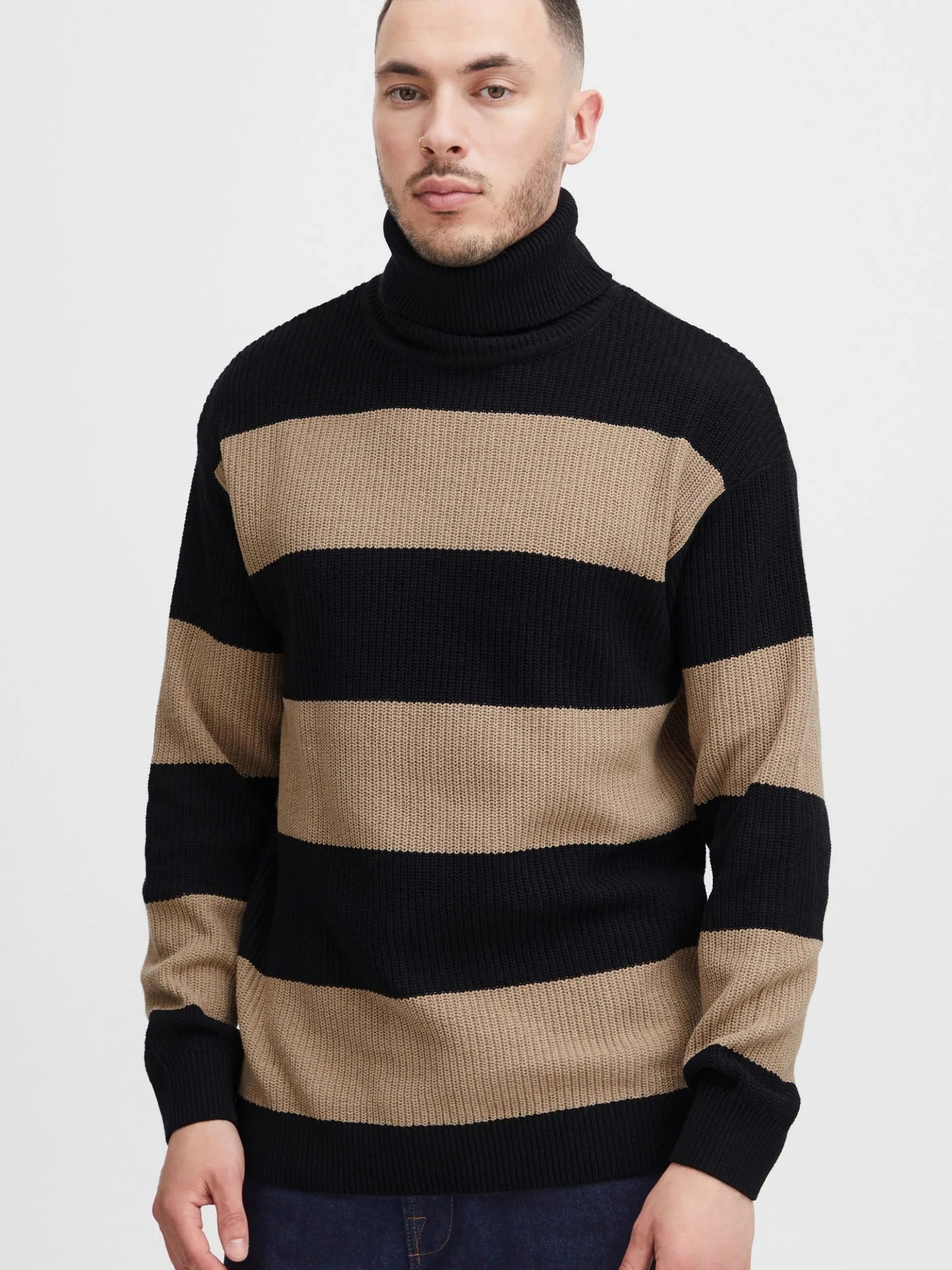 Solid Herren Rollkragenpullover - SDSerge in schwarz