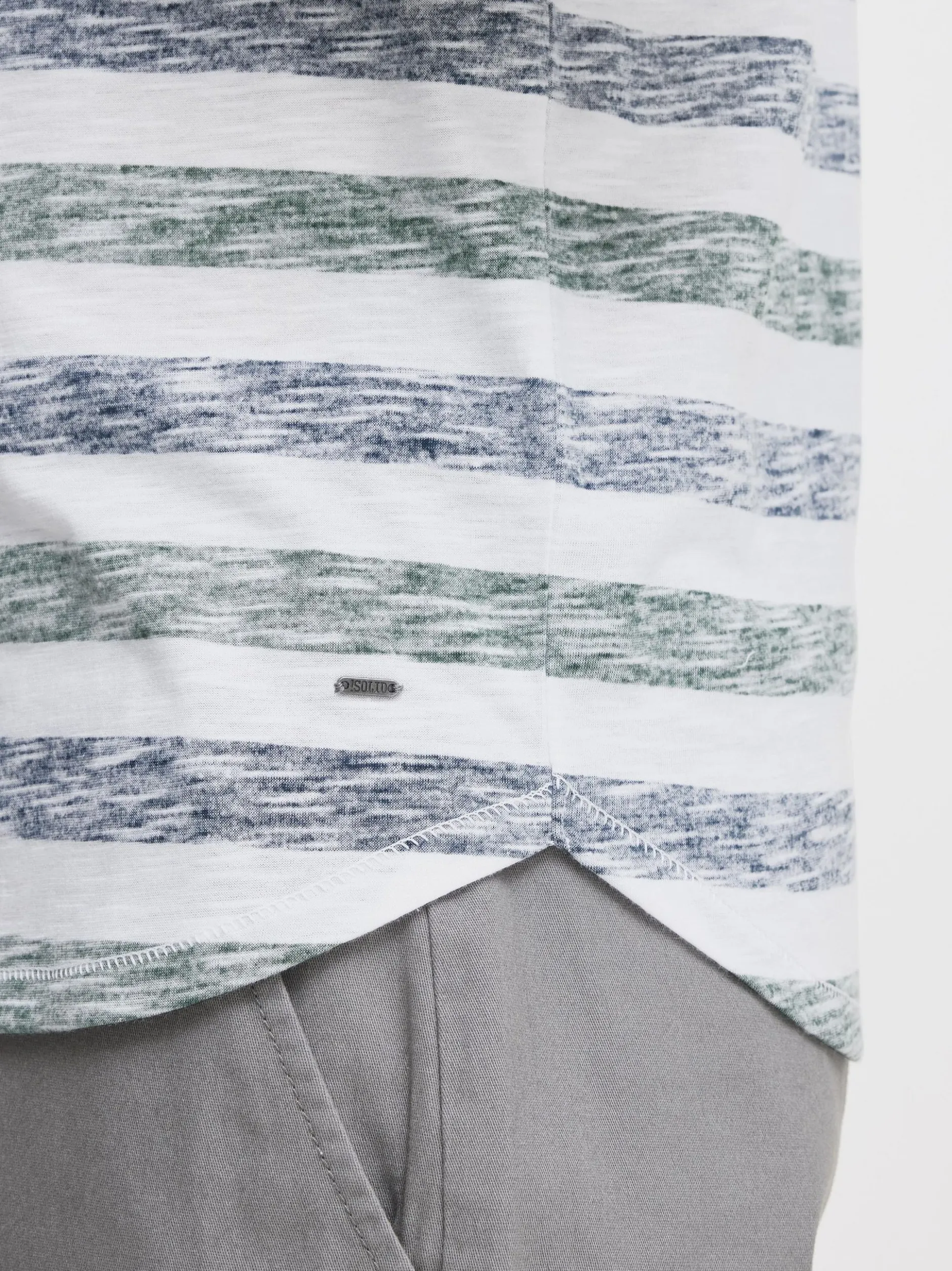 Solid Herren Rundhalsshirt - SDTet in grün