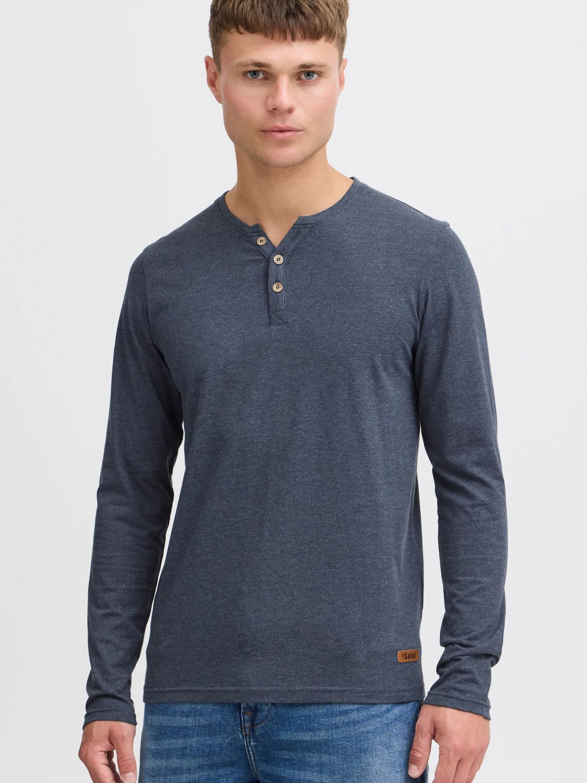 Solid Herren Rundhalsshirt - SDVolko in blau
