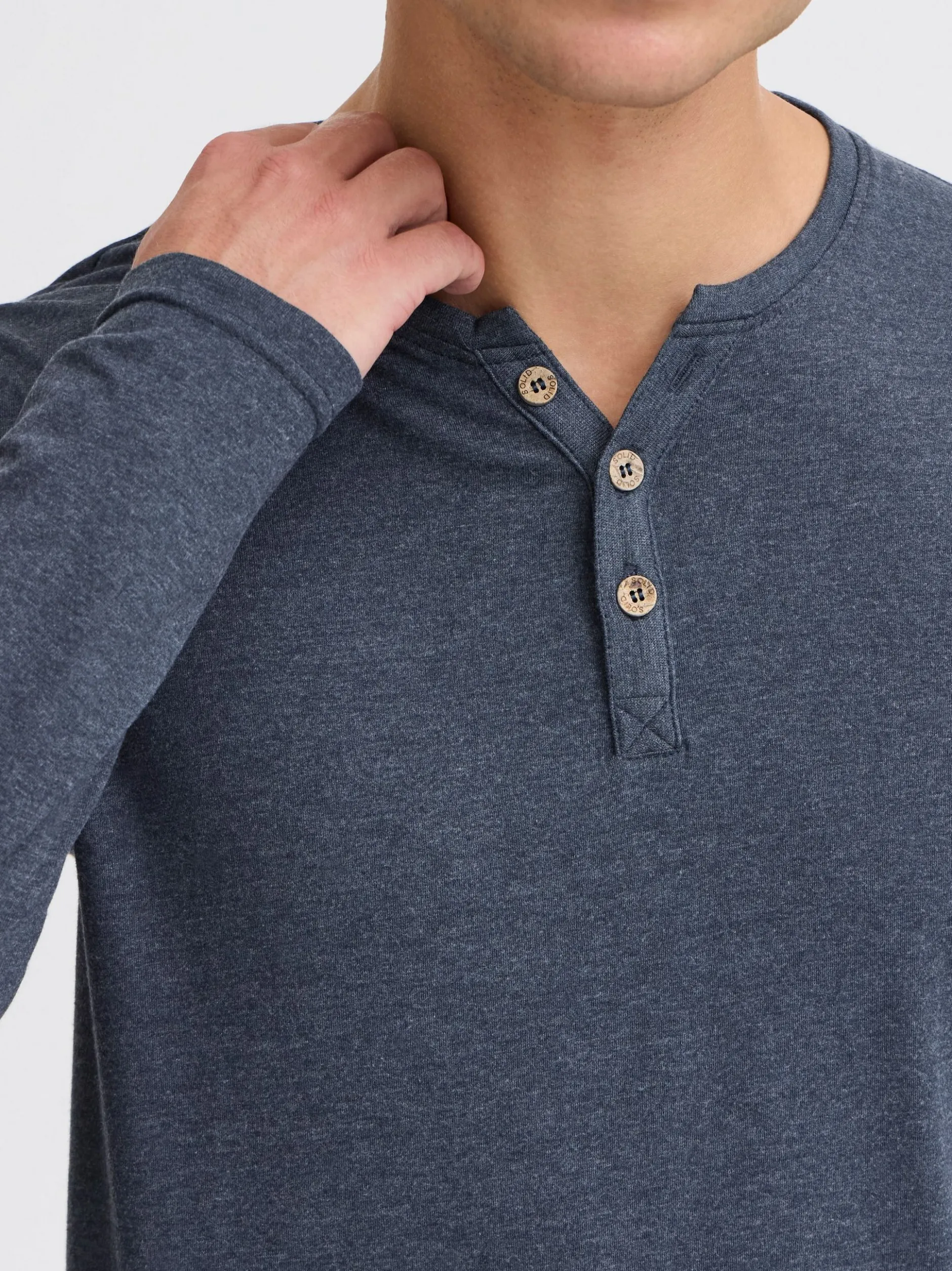 Solid Herren Rundhalsshirt - SDVolko in blau