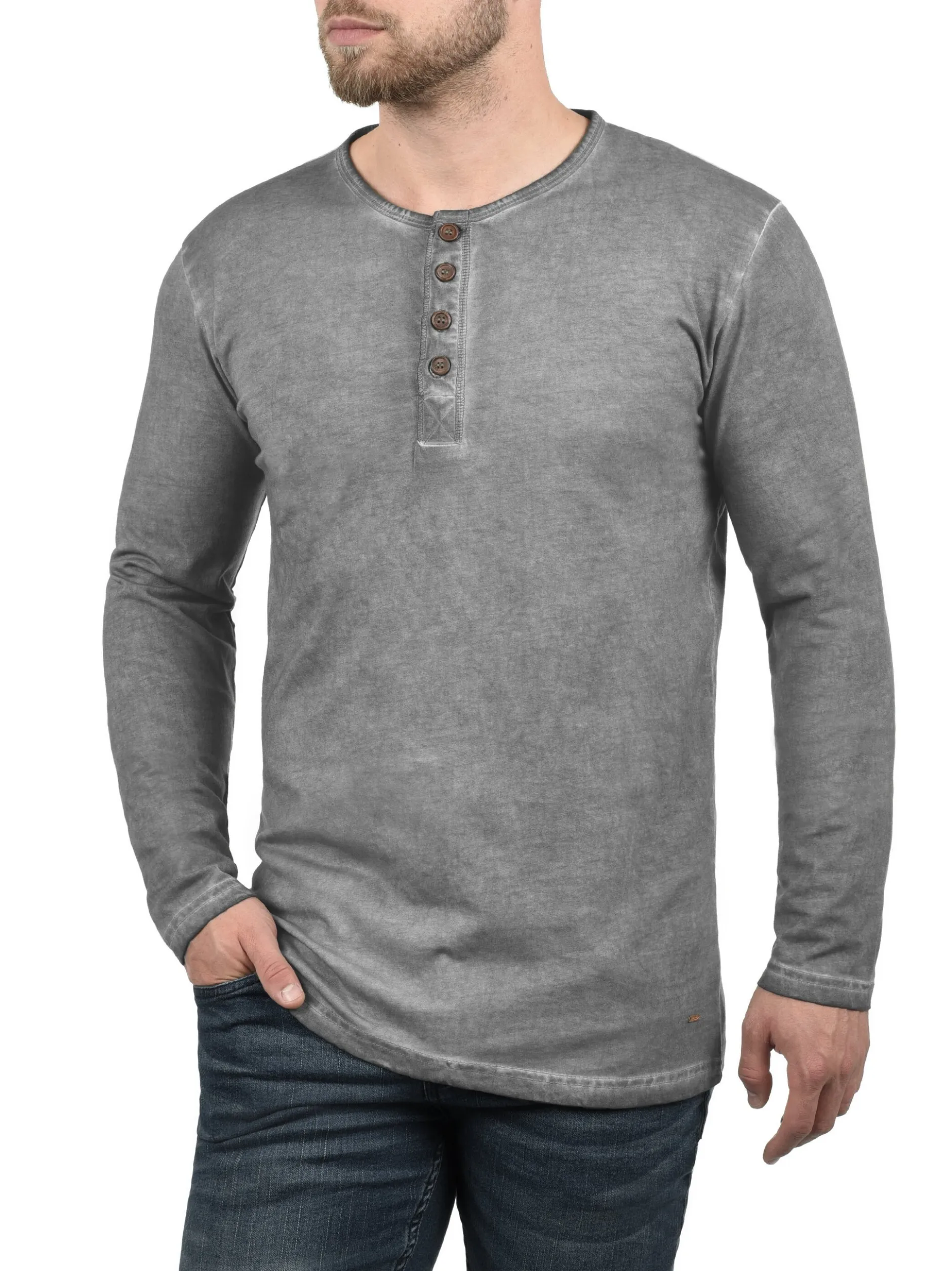 Solid Herren Rundhalsshirt - SDTimur in grau