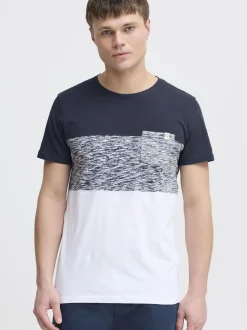 Solid Herren Rundhalsshirt - SDSinor in blau